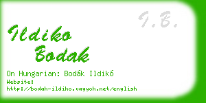 ildiko bodak business card